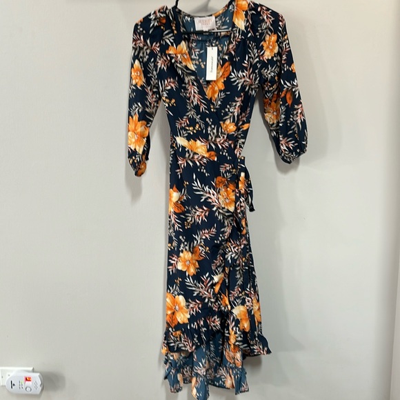 Audrey Parks Navy Floral Dress - Picture 1 of 7